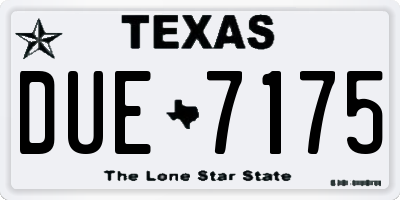 TX license plate DUE7175