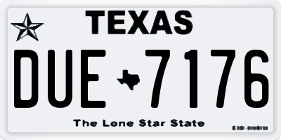 TX license plate DUE7176