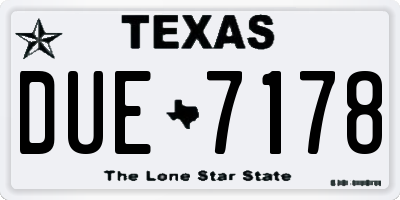 TX license plate DUE7178