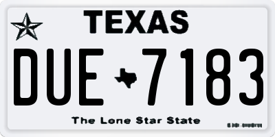 TX license plate DUE7183