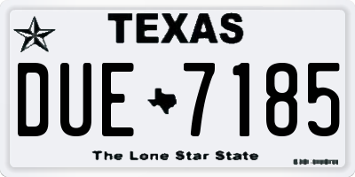 TX license plate DUE7185