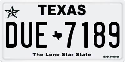 TX license plate DUE7189