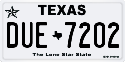 TX license plate DUE7202