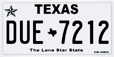 TX license plate DUE7212