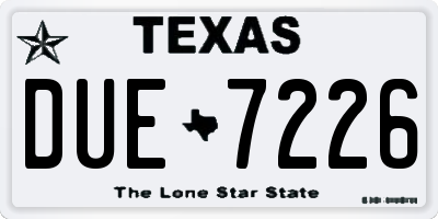 TX license plate DUE7226