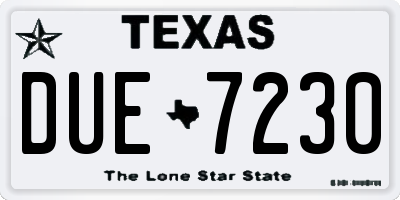 TX license plate DUE7230
