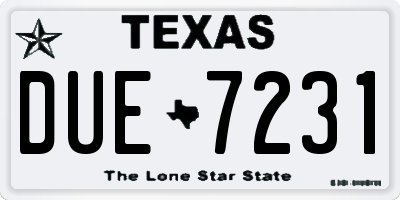 TX license plate DUE7231