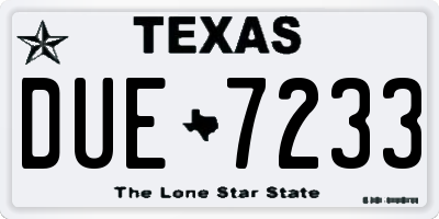 TX license plate DUE7233