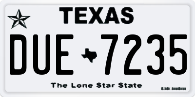 TX license plate DUE7235