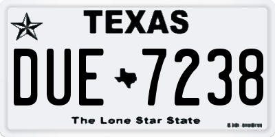 TX license plate DUE7238