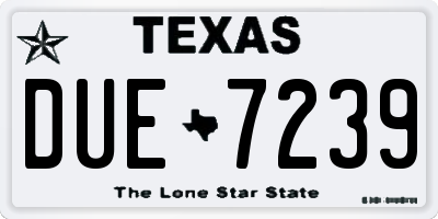 TX license plate DUE7239