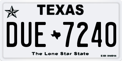 TX license plate DUE7240