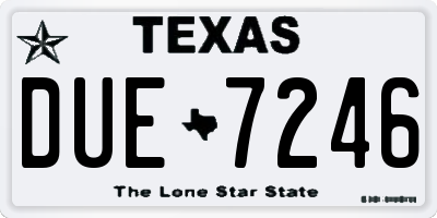 TX license plate DUE7246