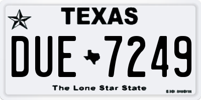 TX license plate DUE7249