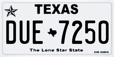 TX license plate DUE7250