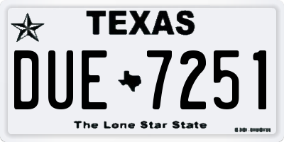 TX license plate DUE7251