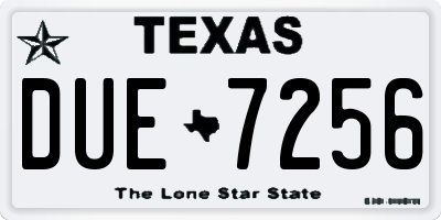 TX license plate DUE7256
