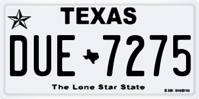 TX license plate DUE7275