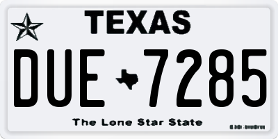 TX license plate DUE7285