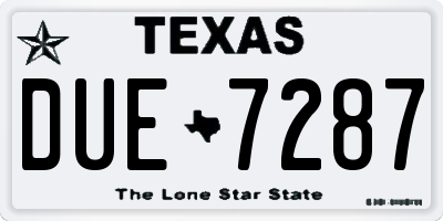 TX license plate DUE7287