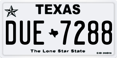 TX license plate DUE7288