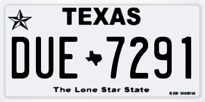 TX license plate DUE7291