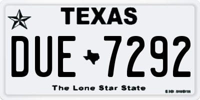 TX license plate DUE7292