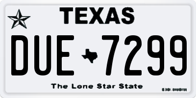 TX license plate DUE7299