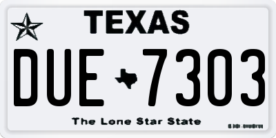 TX license plate DUE7303