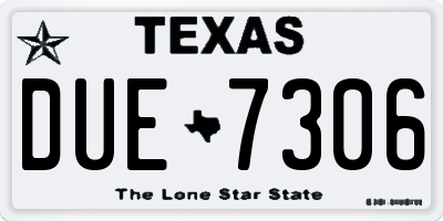 TX license plate DUE7306