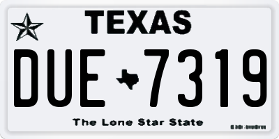 TX license plate DUE7319