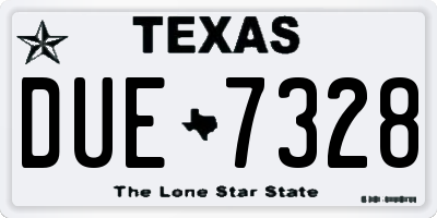 TX license plate DUE7328