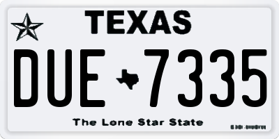 TX license plate DUE7335