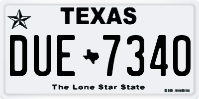 TX license plate DUE7340
