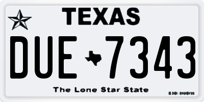 TX license plate DUE7343