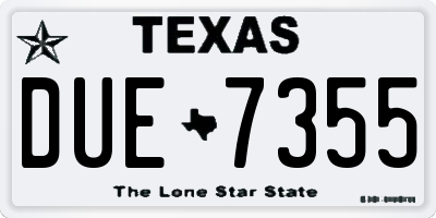 TX license plate DUE7355