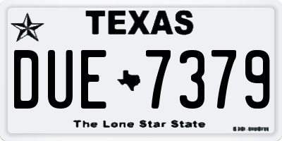 TX license plate DUE7379