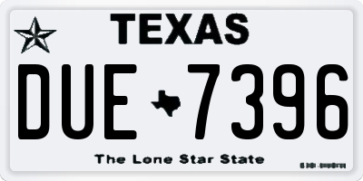 TX license plate DUE7396