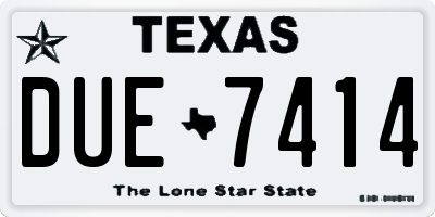 TX license plate DUE7414