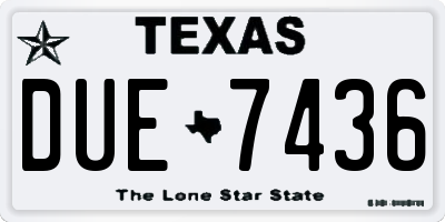 TX license plate DUE7436