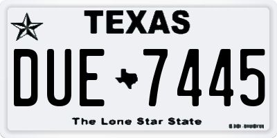 TX license plate DUE7445