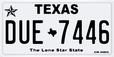 TX license plate DUE7446