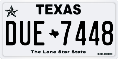 TX license plate DUE7448