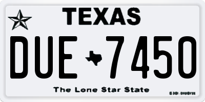 TX license plate DUE7450
