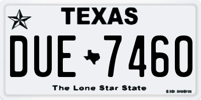 TX license plate DUE7460