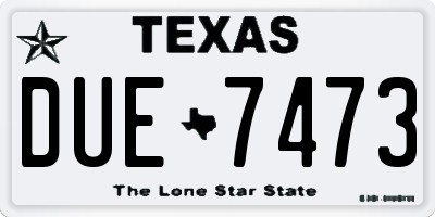 TX license plate DUE7473