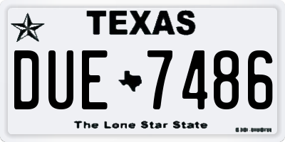TX license plate DUE7486