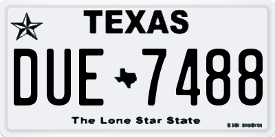 TX license plate DUE7488