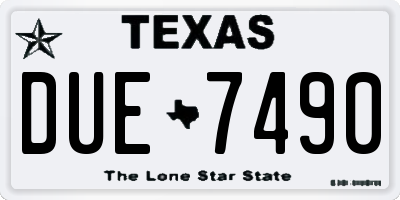 TX license plate DUE7490