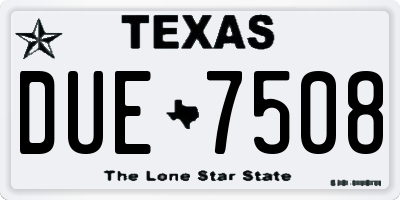TX license plate DUE7508